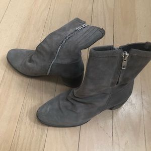 Grey Suede Ankle Boots